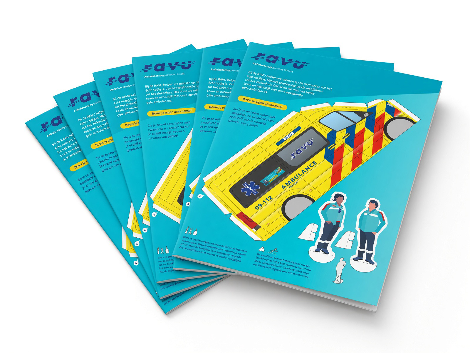 RAVU ambulance paper model as a well-designed brochure