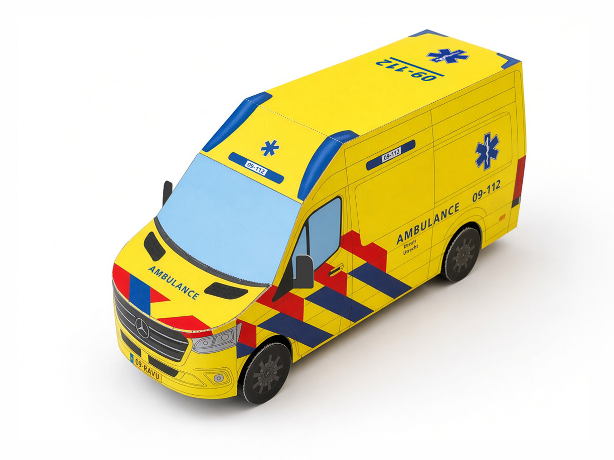 Paper model of a RAVU ambulance