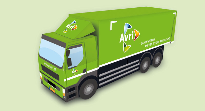 Paper model garbage truck Avri