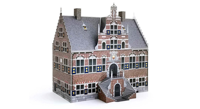 Paper model town hall Klundert