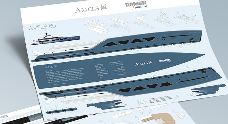 Paper model superyacht Amels 60