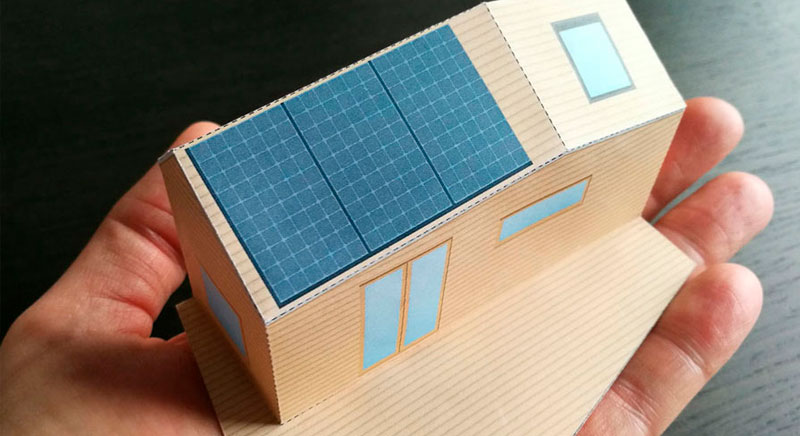 Paper model Tiny-House Marjolein in het klein