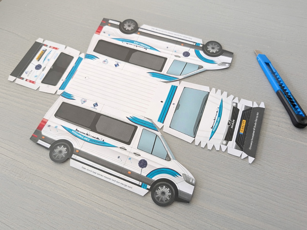 Bouwplaat van de wensambulance