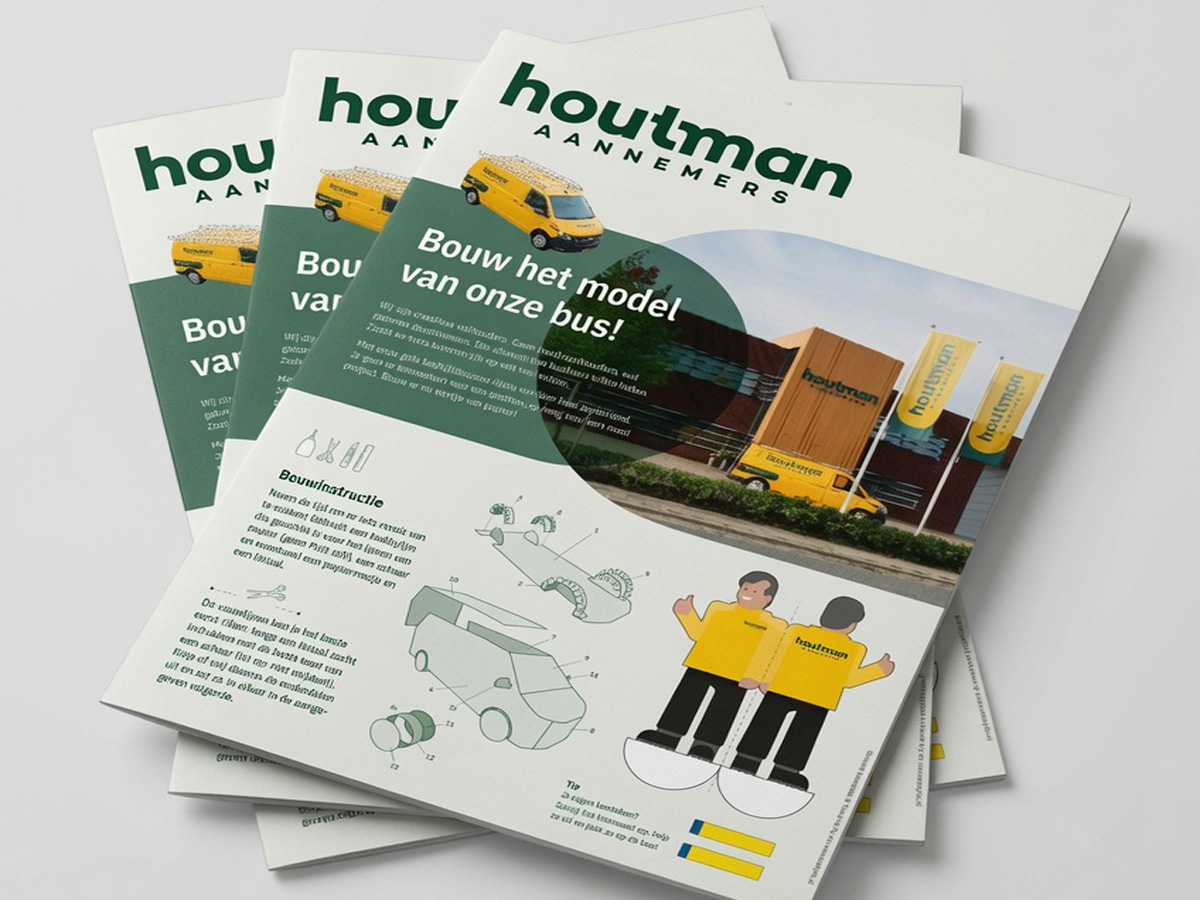 Afgewerkt papieren model Volkswagenbus