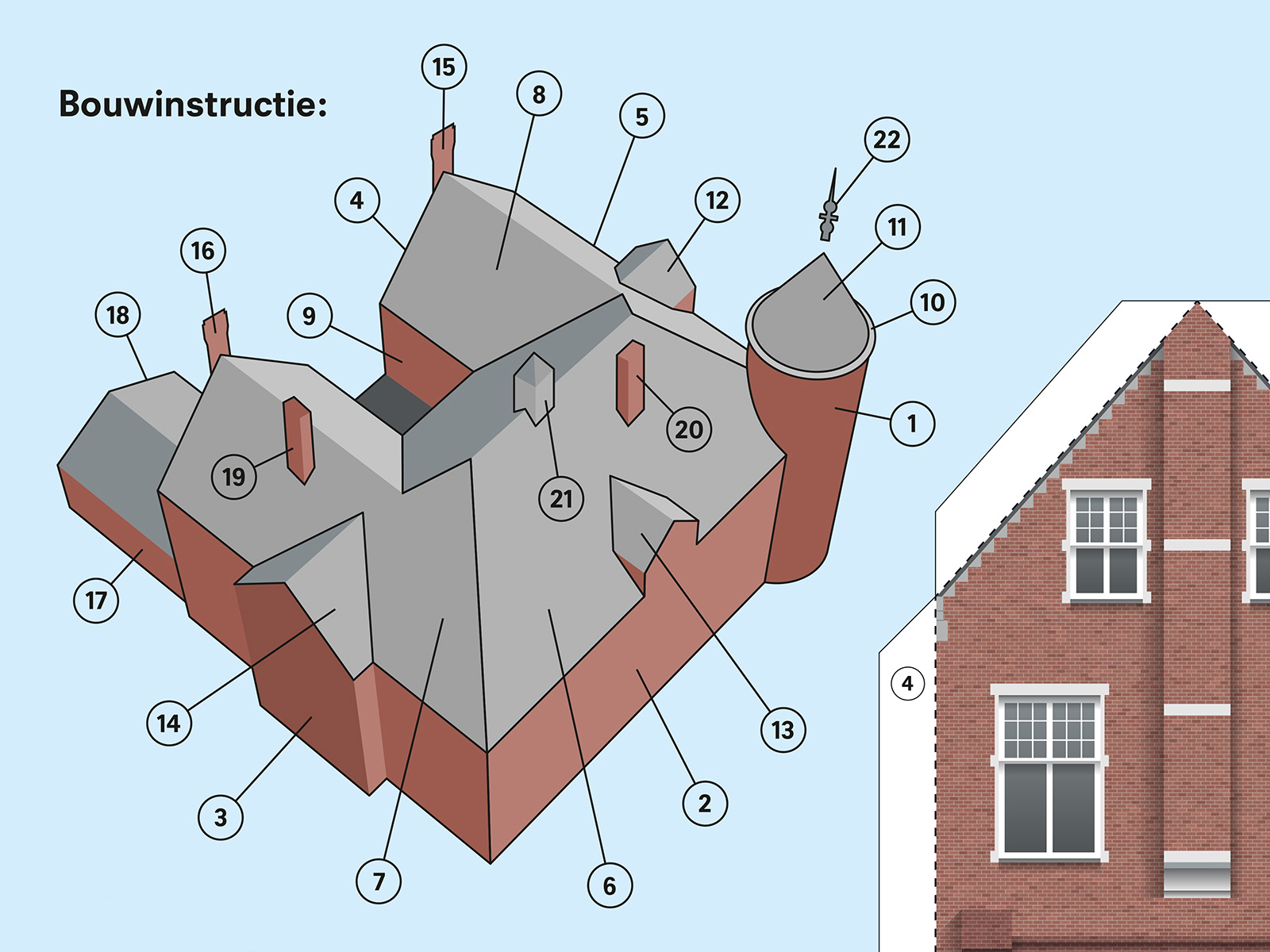 Afgewerkt papieren model Kasteel Spelderholt