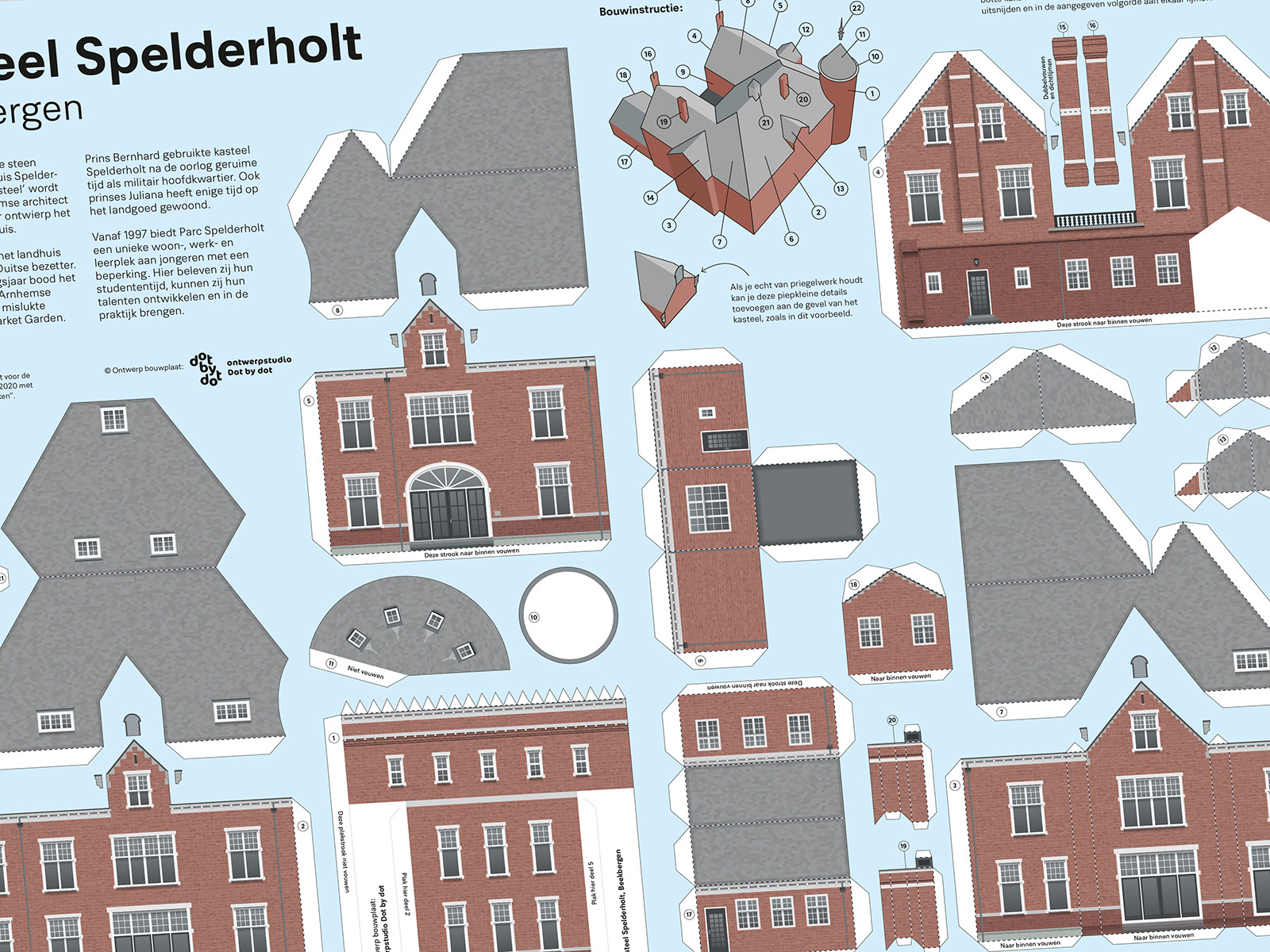 Bouwplaat kasteel Spelderholt A3