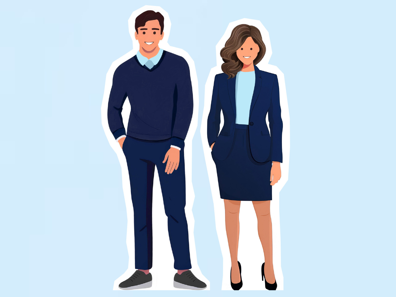 Staff figures in work clothing