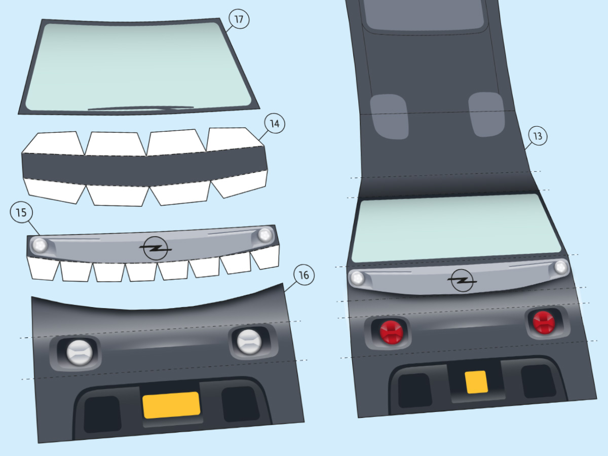 Detailed illustrated paper model