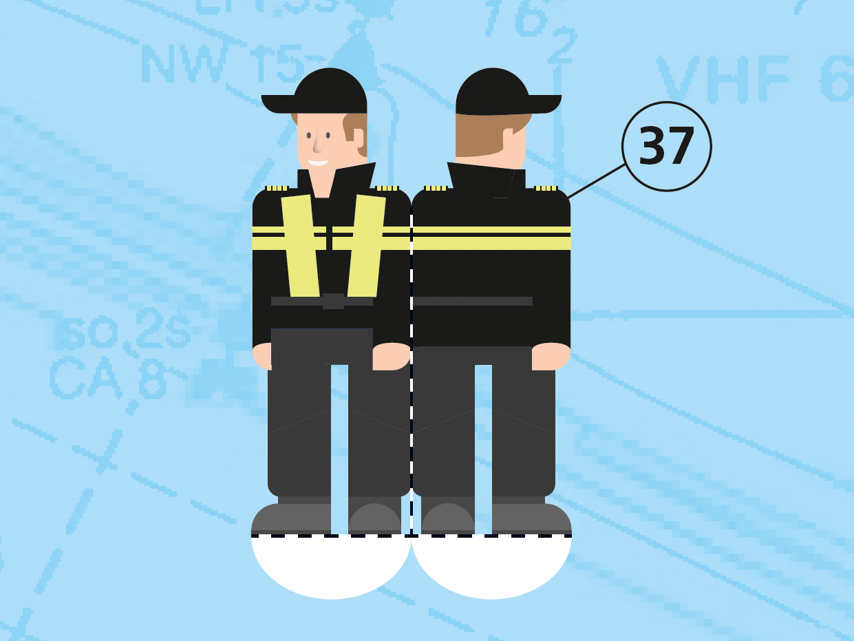 Details met figuurtjes van politiemensen