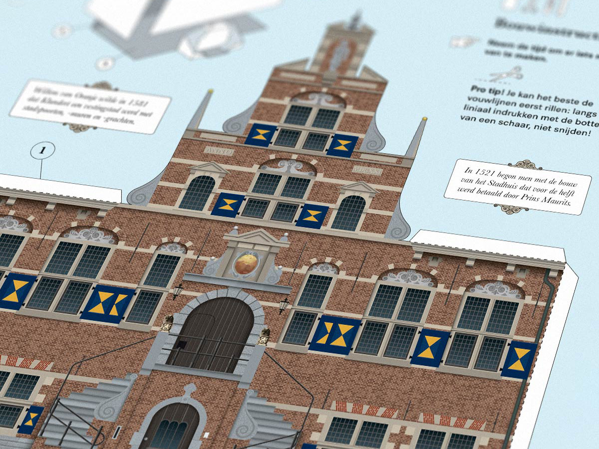 Detail of the Klundert Town Hall paper model