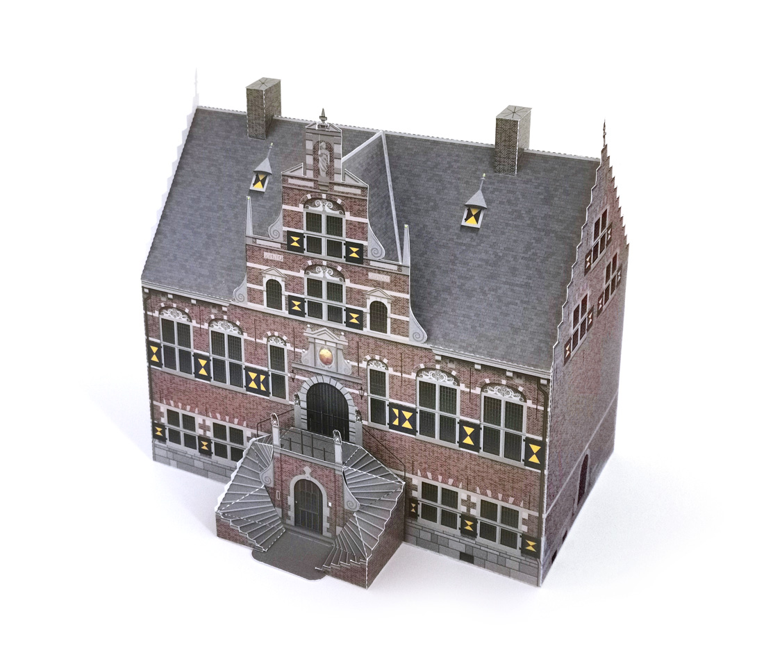 Paper scale model of Klundert Town Hall 1621