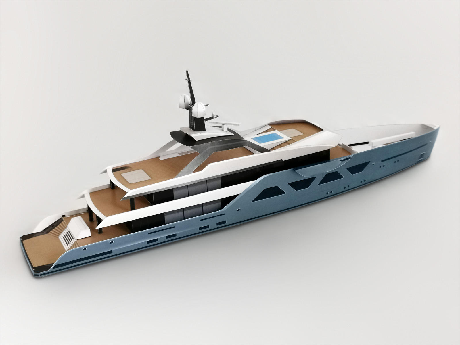 Het complete model van het superjacht