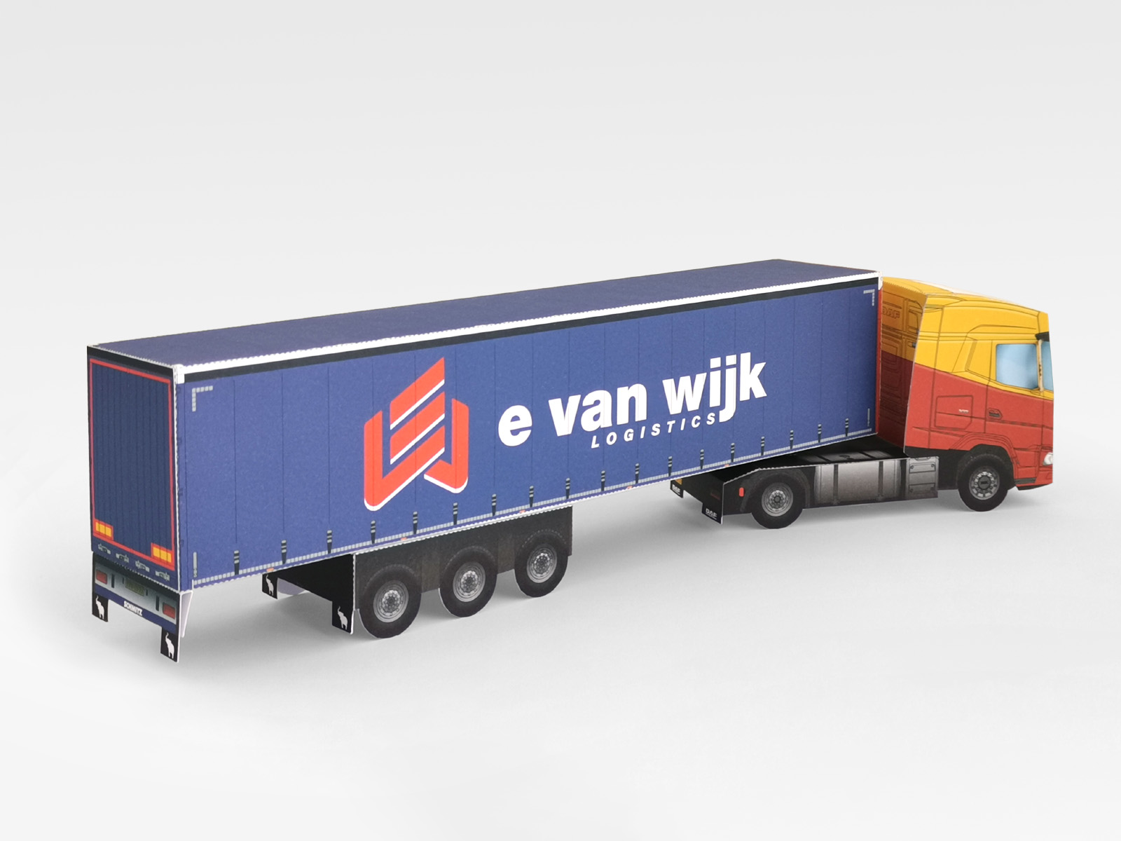 Truck paper model as sustainable corporate gift